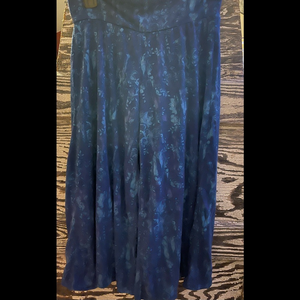 Zara Womens Flowy Capris Pants Sz large Blue Exc cond